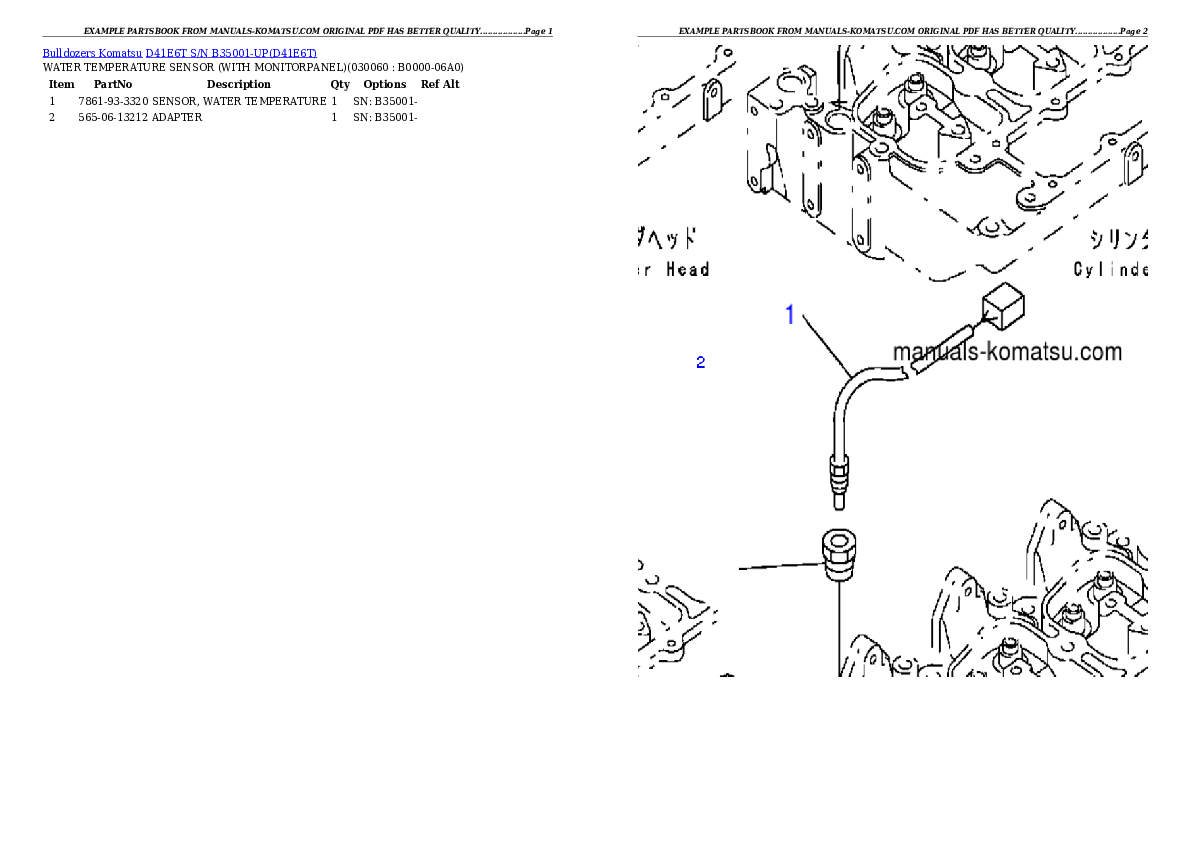Protected: D41E6T S/N B35001-UP Partsbook