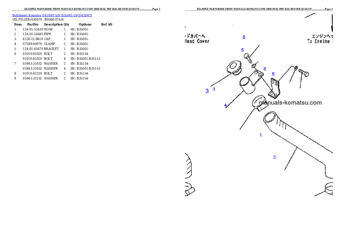 Protected: D41E6T S/N B35001-UP Partsbook