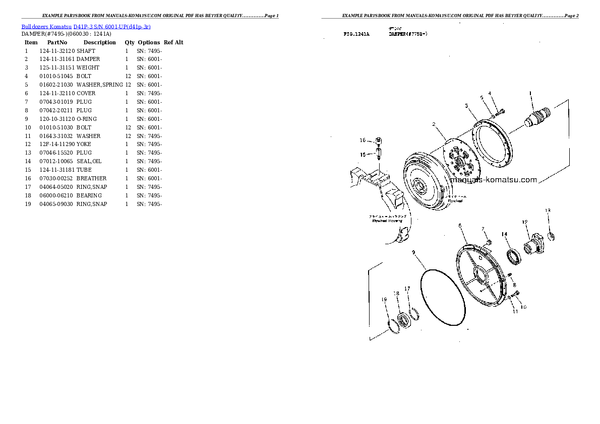 Protected: D41P-3 S/N 6001-UP (Straight Tilt Dozer) Partsbook