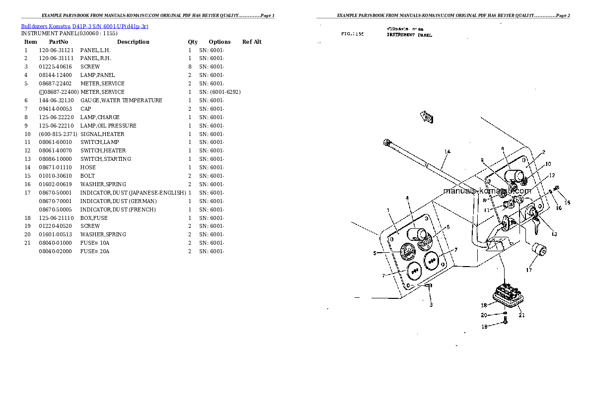 Protected: D41P-3 S/N 6001-UP (Straight Tilt Dozer) Partsbook