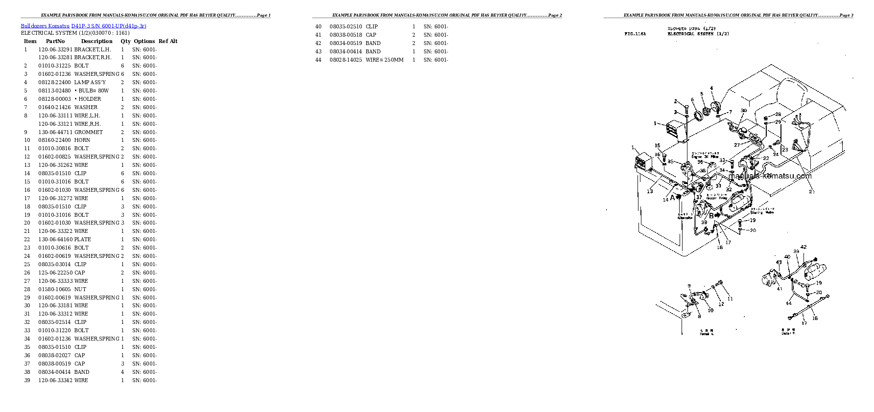 Protected: D41P-3 S/N 6001-UP (Straight Tilt Dozer) Partsbook