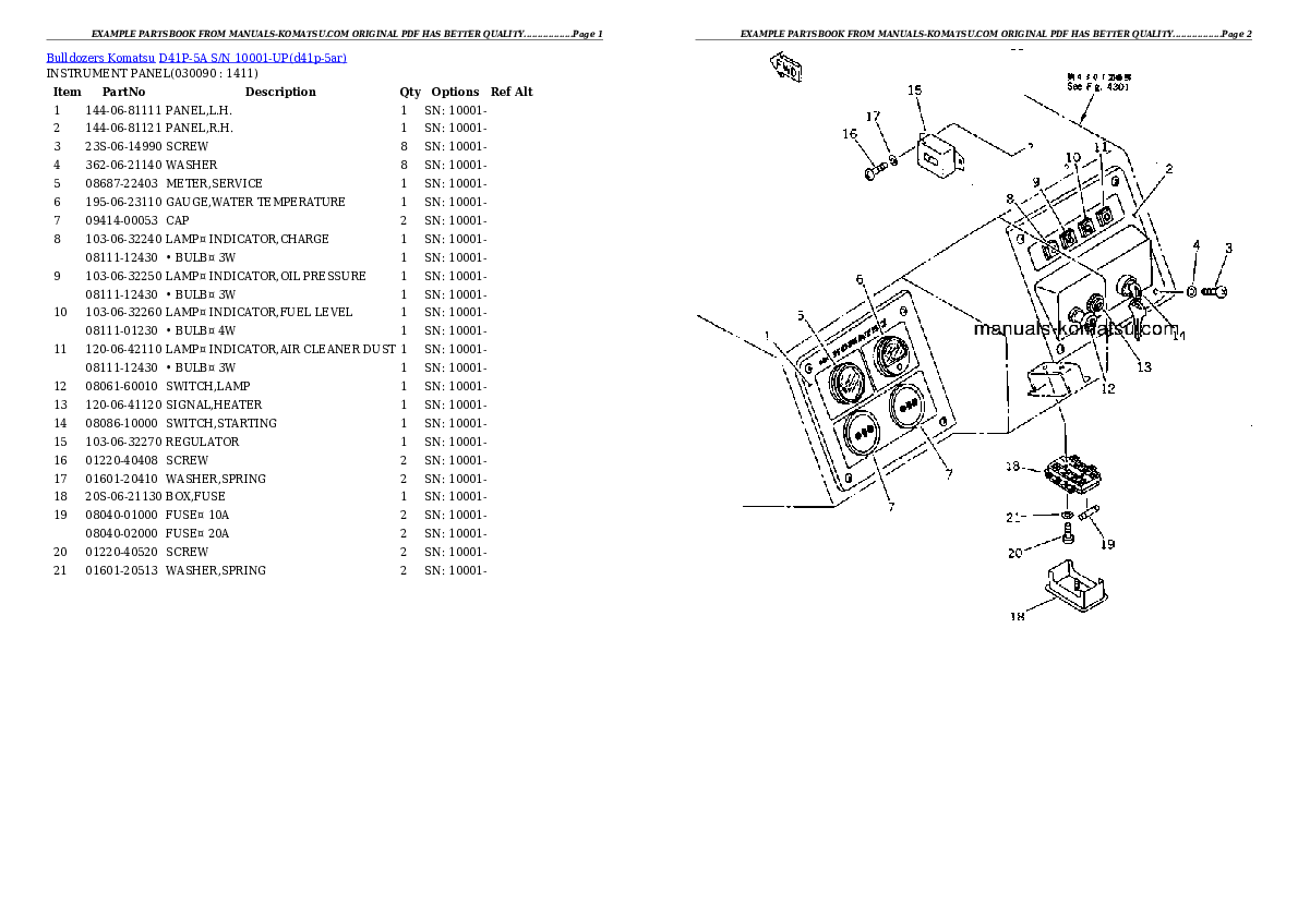 Protected: D41P-5A S/N 10001-UP Partsbook
