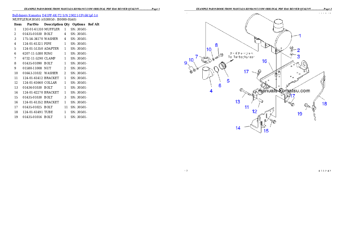 Protected: D41PF-6K-T2 S/N 29021-UP Partsbook