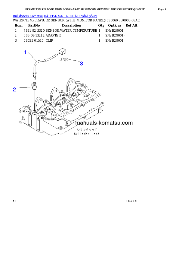 Protected: D41PF-6 S/N B29001-UP Partsbook