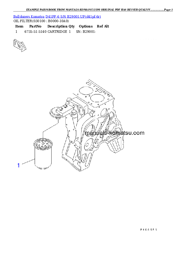 Protected: D41PF-6 S/N B29001-UP Partsbook