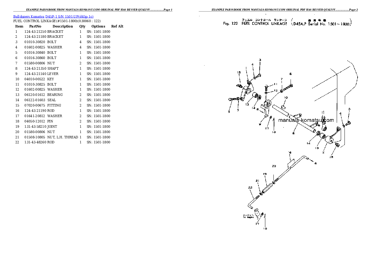 Protected: D45P-1 S/N 1501-UP Partsbook