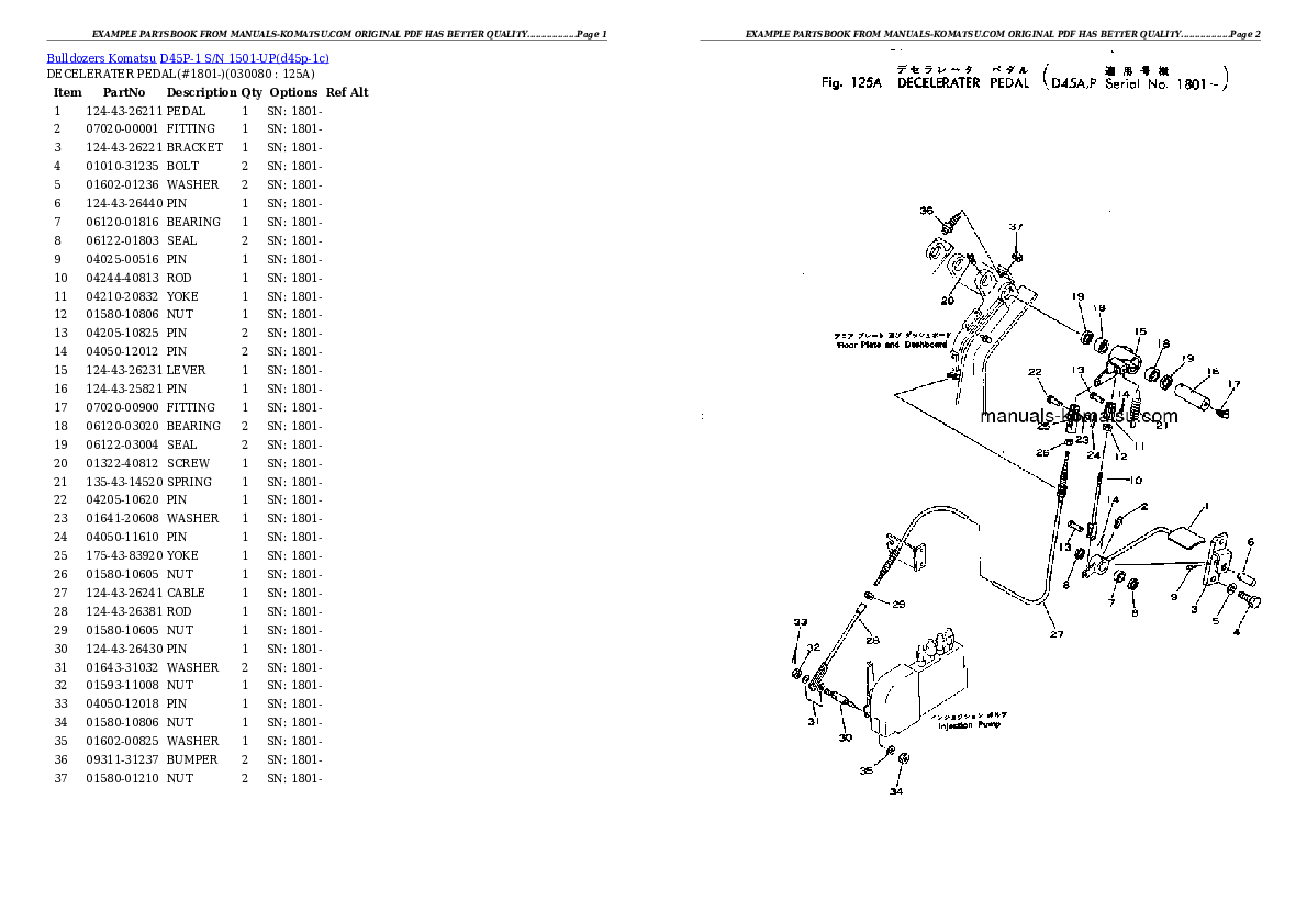Protected: D45P-1 S/N 1501-UP Partsbook