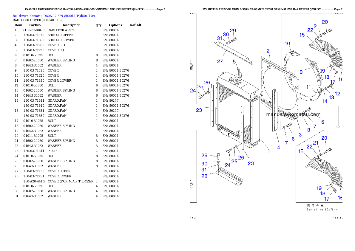Protected: D50A-17 S/N 80001-UP Partsbook
