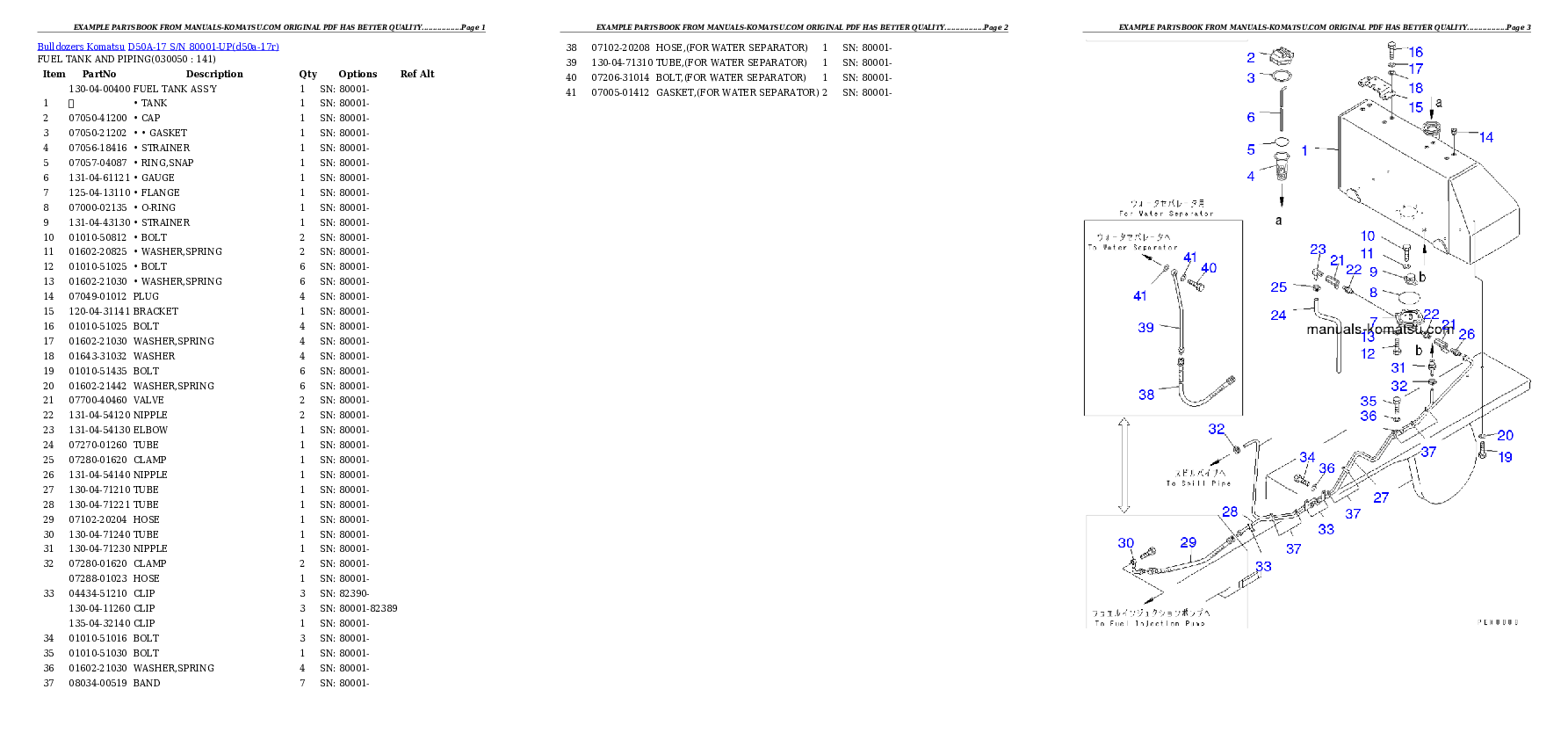Protected: D50A-17 S/N 80001-UP Partsbook