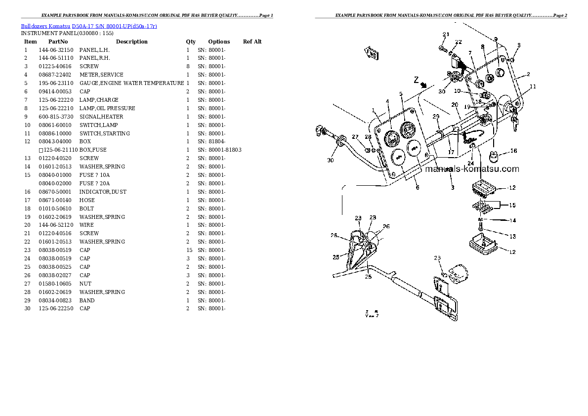 Protected: D50A-17 S/N 80001-UP Partsbook