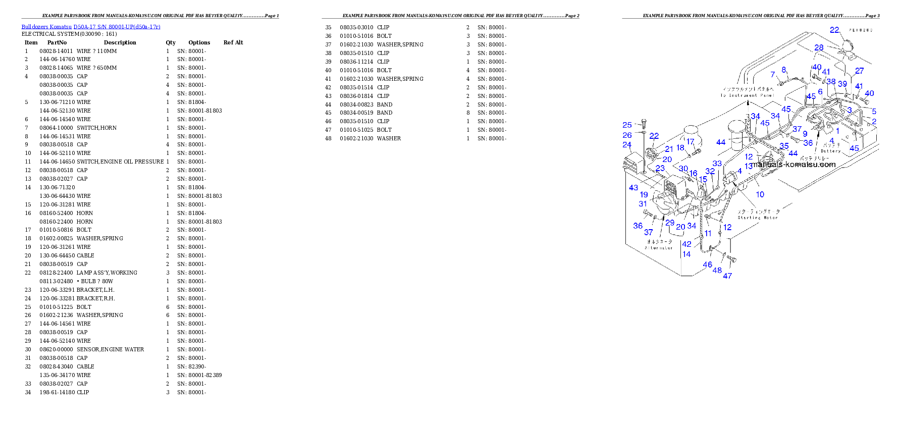 Protected: D50A-17 S/N 80001-UP Partsbook