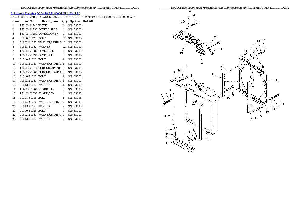 Protected: D50A-18 S/N 83001-UP Partsbook