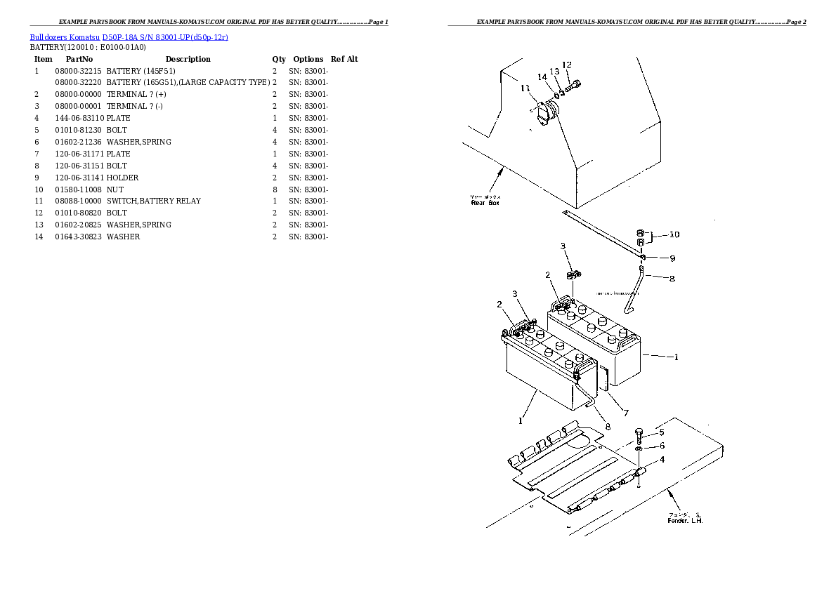 Protected: D50P-18A S/N 83001-UP Partsbook