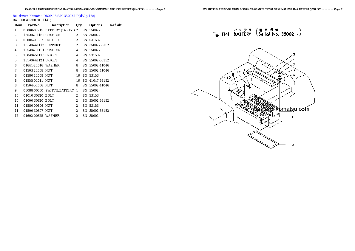 Protected: D50P-15 S/N 35002-UP Partsbook