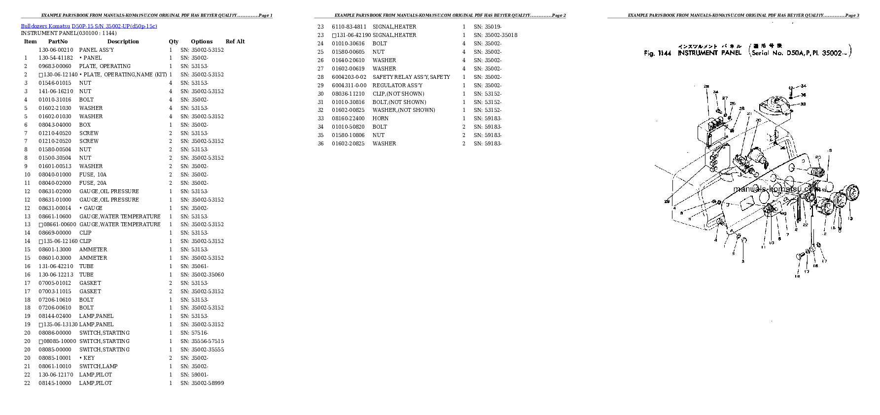 Protected: D50P-15 S/N 35002-UP Partsbook