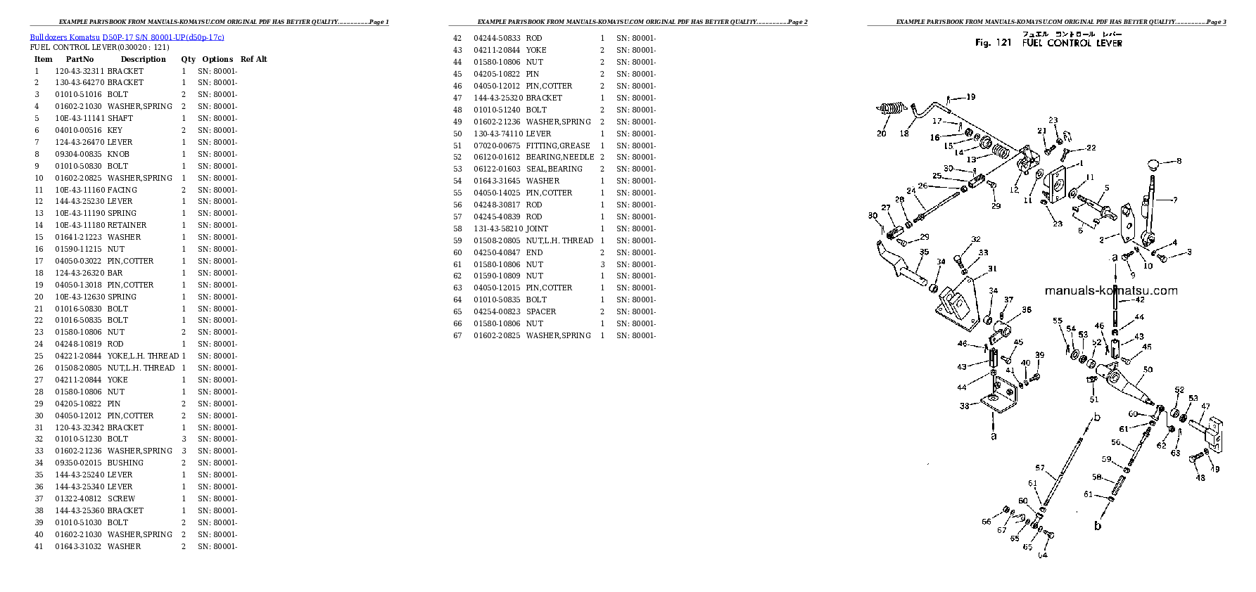 D50P-17 S/N 80001-UP Partsbook