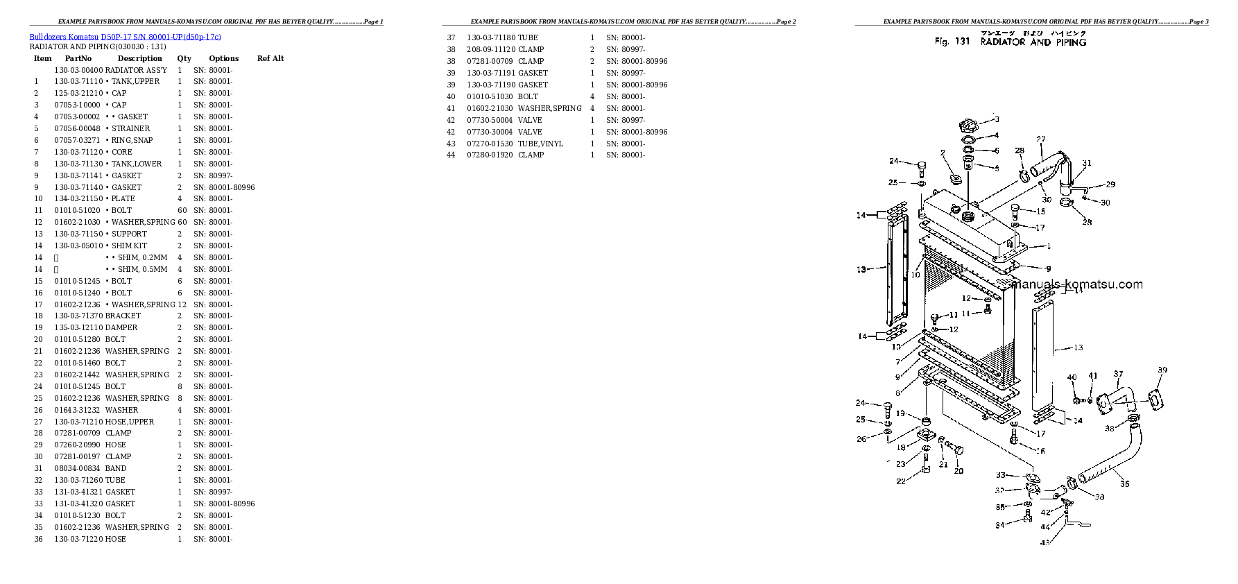 D50P-17 S/N 80001-UP Partsbook