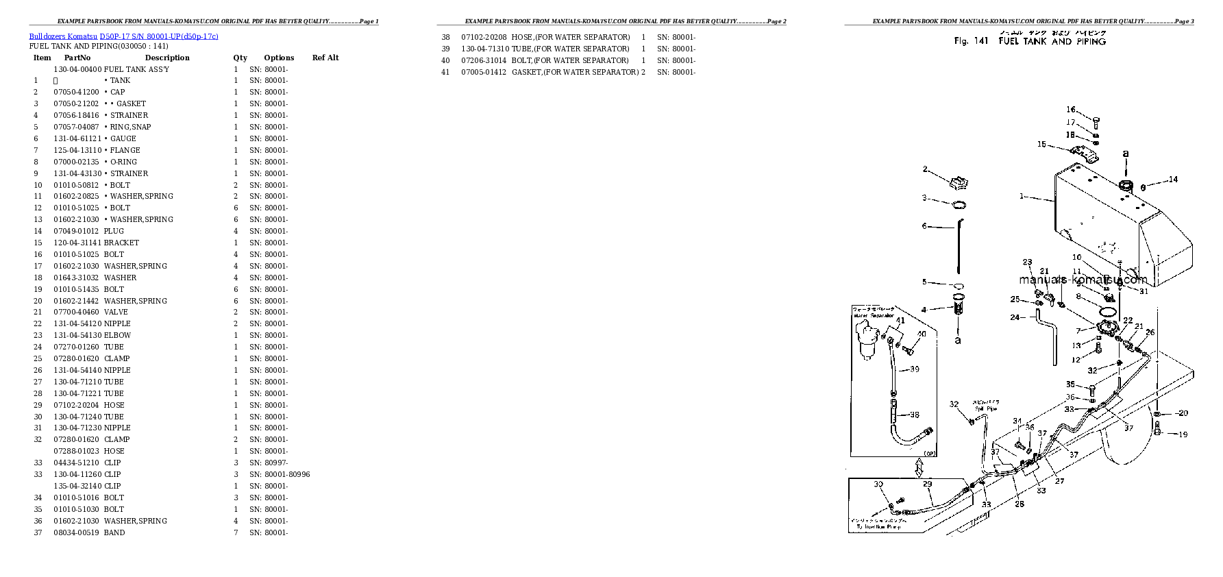 Protected: D50P-17 S/N 80001-UP Partsbook