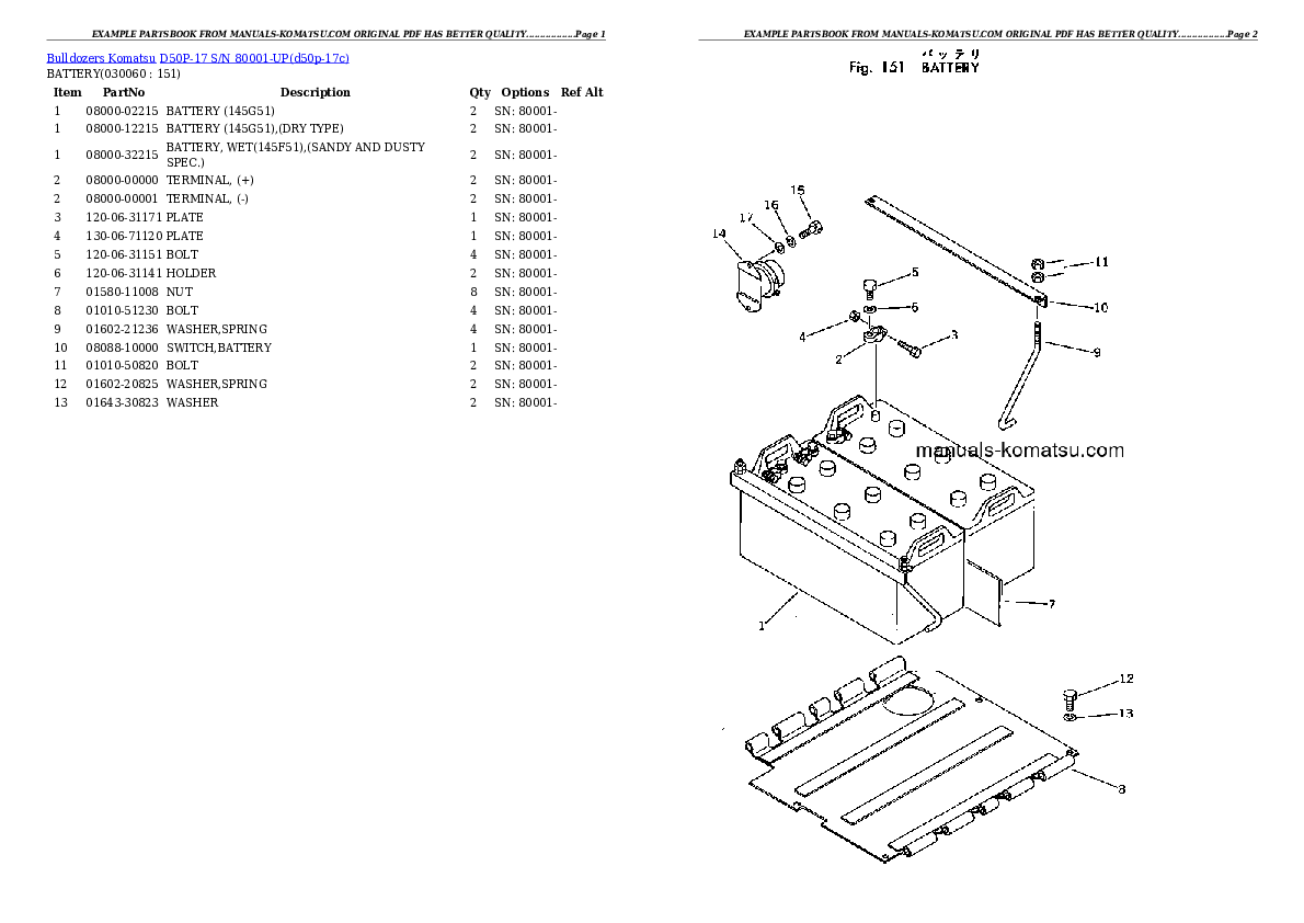 Protected: D50P-17 S/N 80001-UP Partsbook
