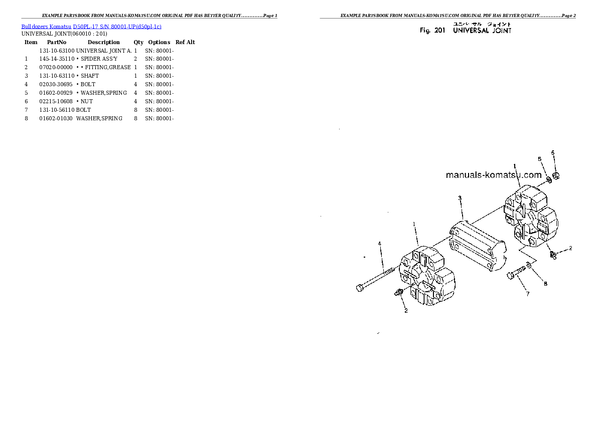Protected: D50PL-17 S/N 80001-UP Partsbook