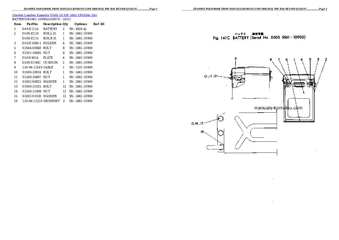 Protected: D50S-10 S/N 5861-UP Partsbook