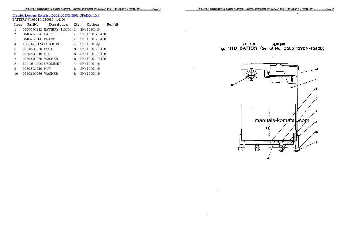 Protected: D50S-10 S/N 5861-UP Partsbook