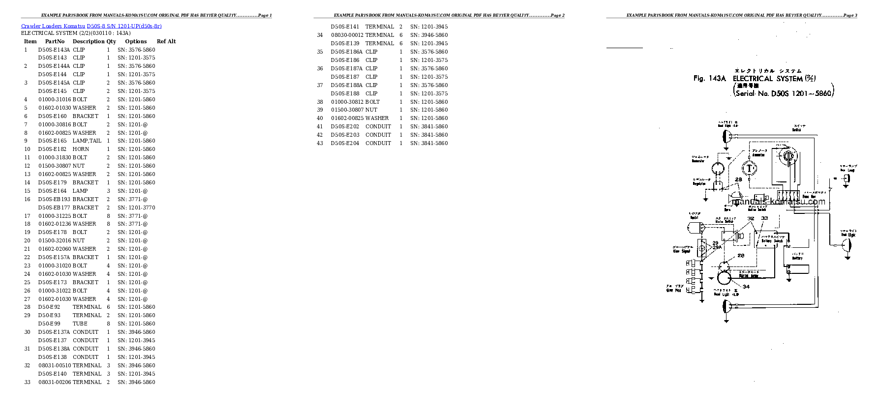 Protected: D50S-8 S/N 1201-UP Partsbook