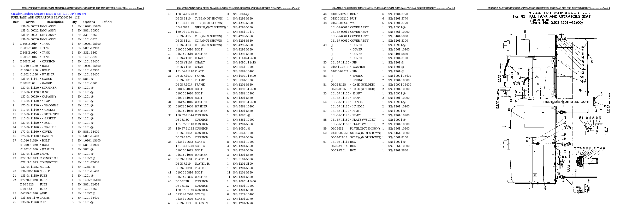 Protected: D50S-8 S/N 1201-UP Partsbook