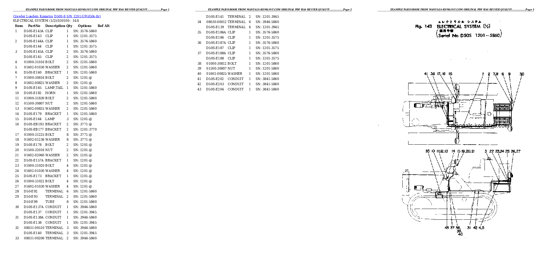 Protected: D50S-8 S/N 1201-UP Partsbook