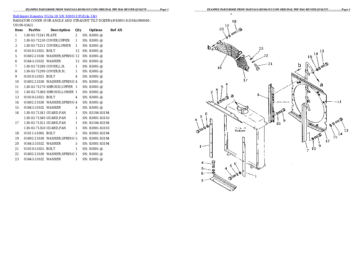 Protected: D53A-18 S/N 83001-UP Partsbook
