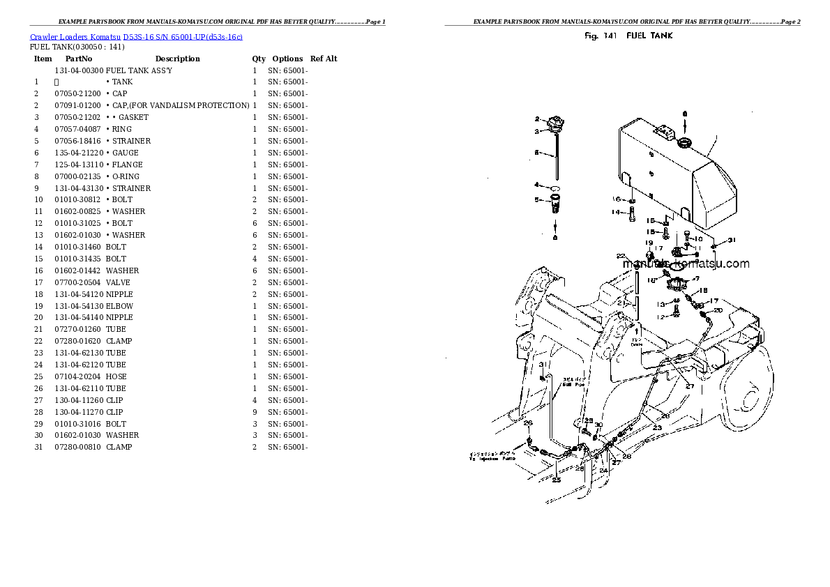 Protected: D53S-16 S/N 65001-UP Partsbook