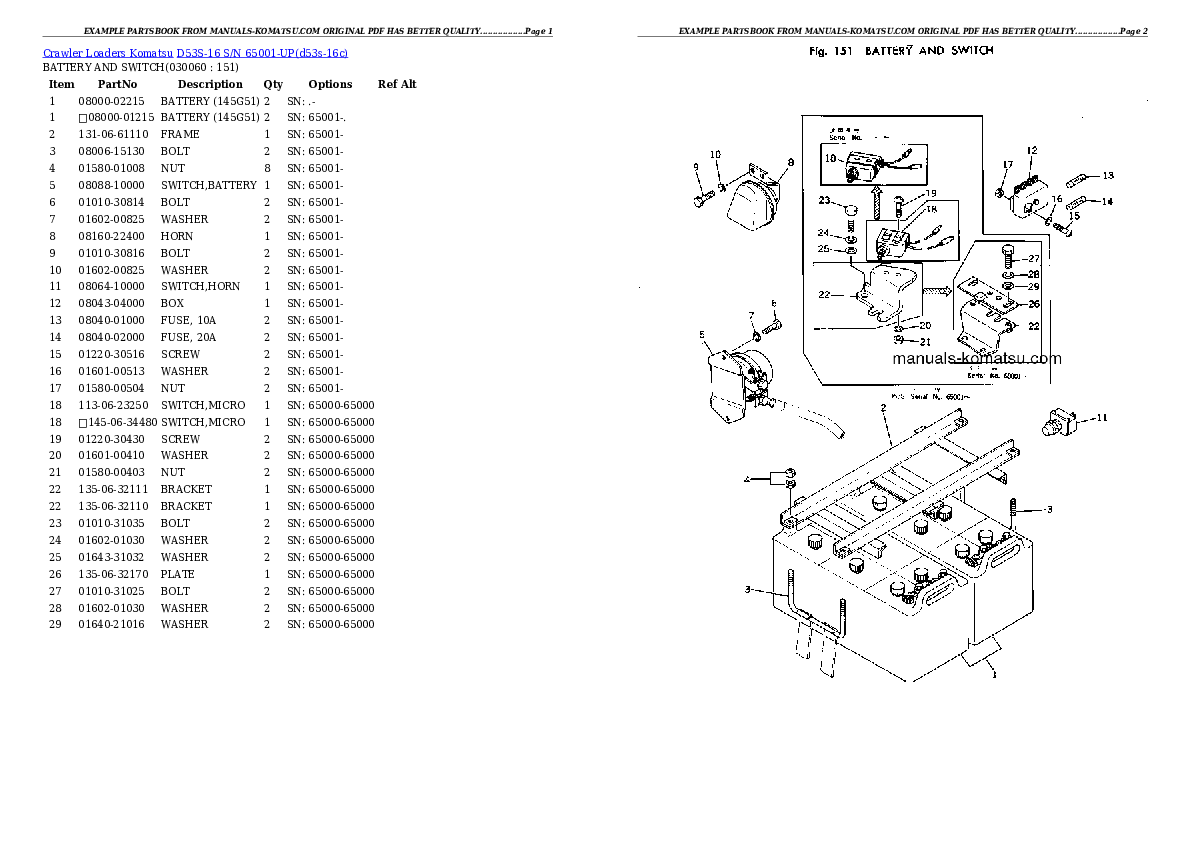 Protected: D53S-16 S/N 65001-UP Partsbook
