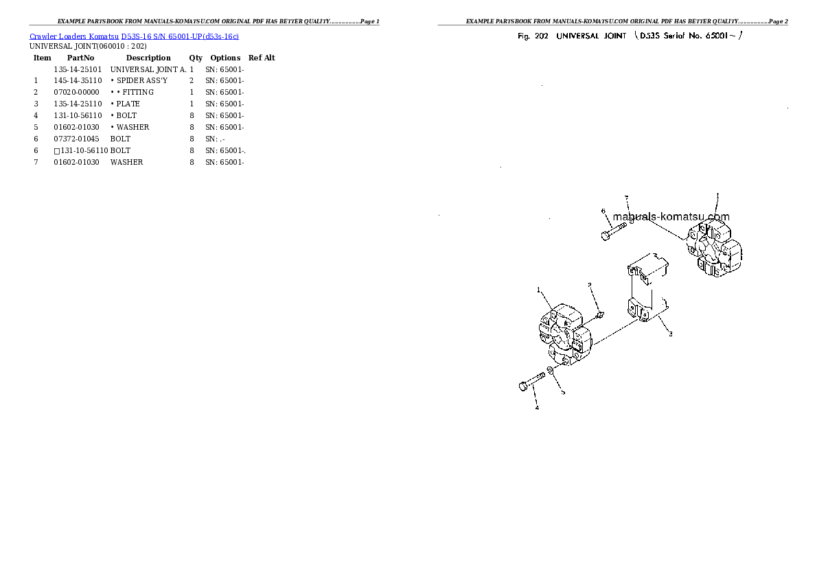 Protected: D53S-16 S/N 65001-UP Partsbook