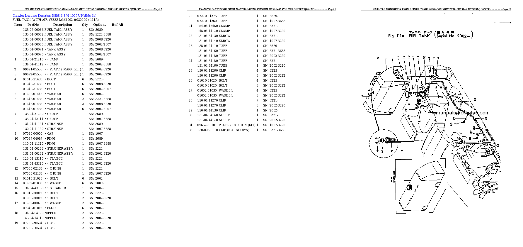 Protected: D55S-3 S/N 1007-UP Partsbook