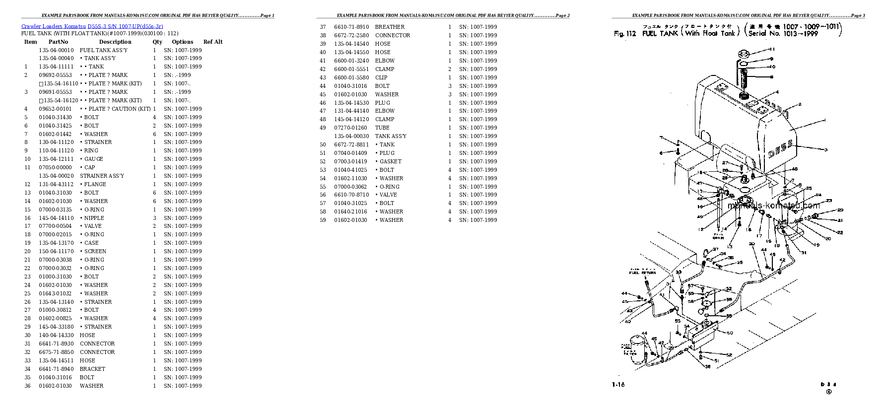 Protected: D55S-3 S/N 1007-UP Partsbook