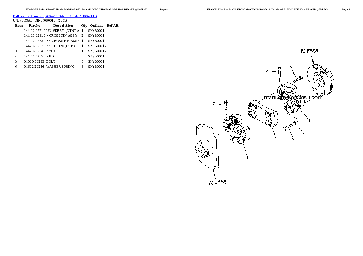 Protected: D60A-11 S/N 50001-UP Partsbook