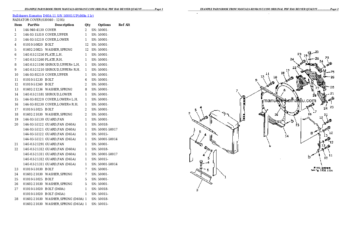 Protected: D60A-11 S/N 50001-UP Partsbook