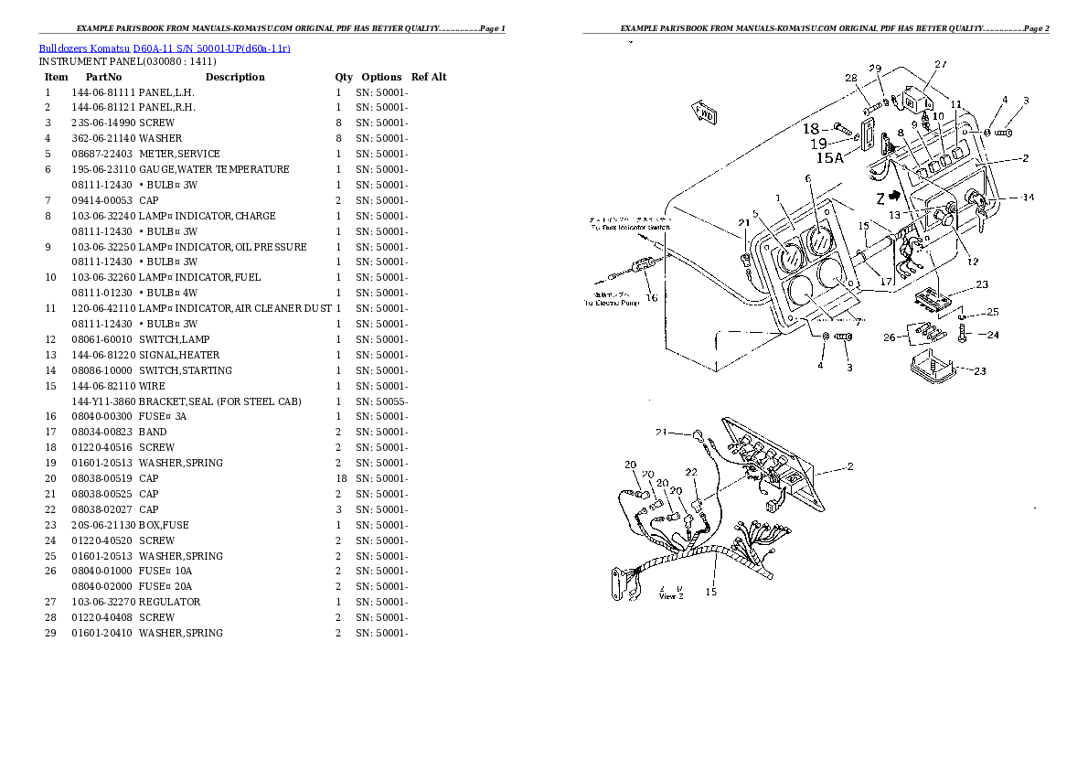 Protected: D60A-11 S/N 50001-UP Partsbook