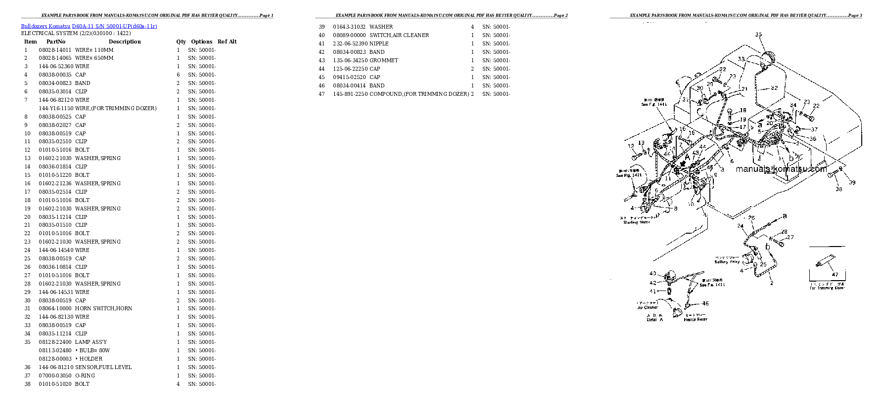 Protected: D60A-11 S/N 50001-UP Partsbook
