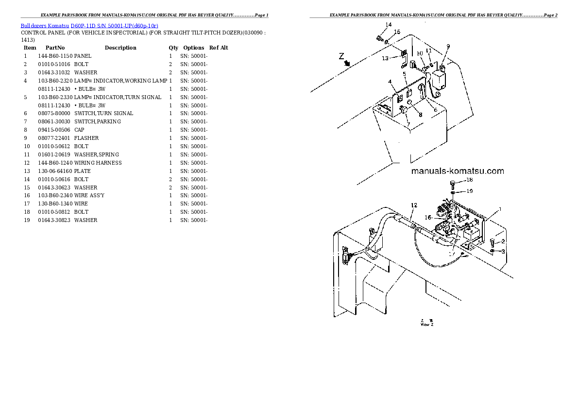 Protected: D60P-11D S/N 50001-UP Partsbook
