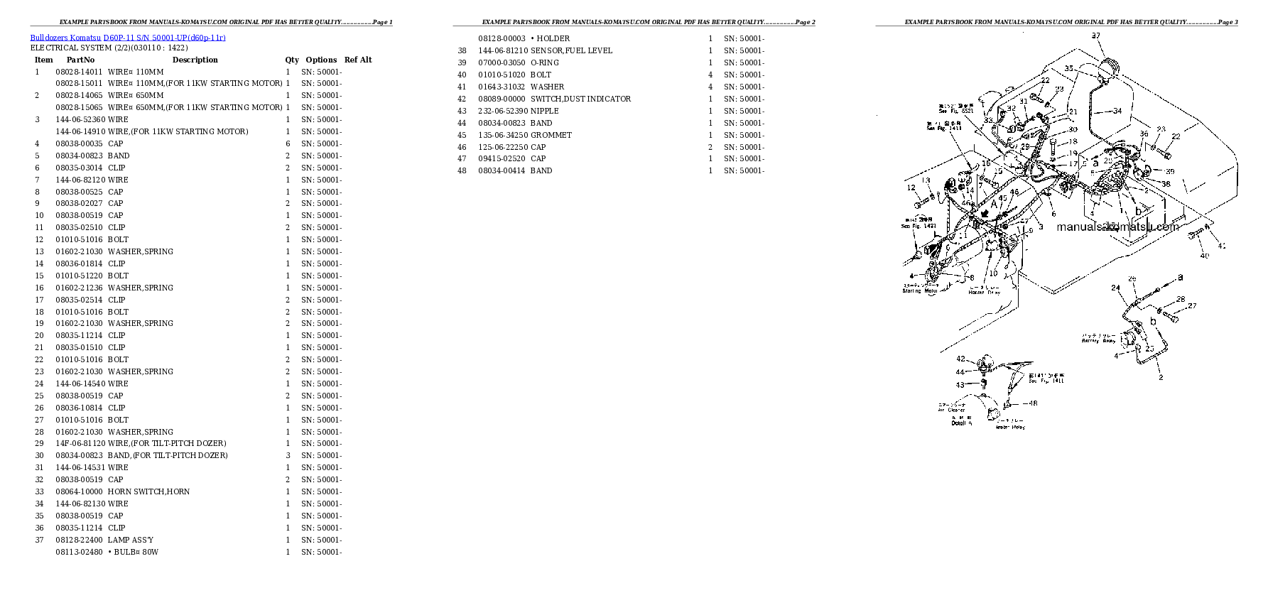 Protected: D60P-11 S/N 50001-UP Partsbook