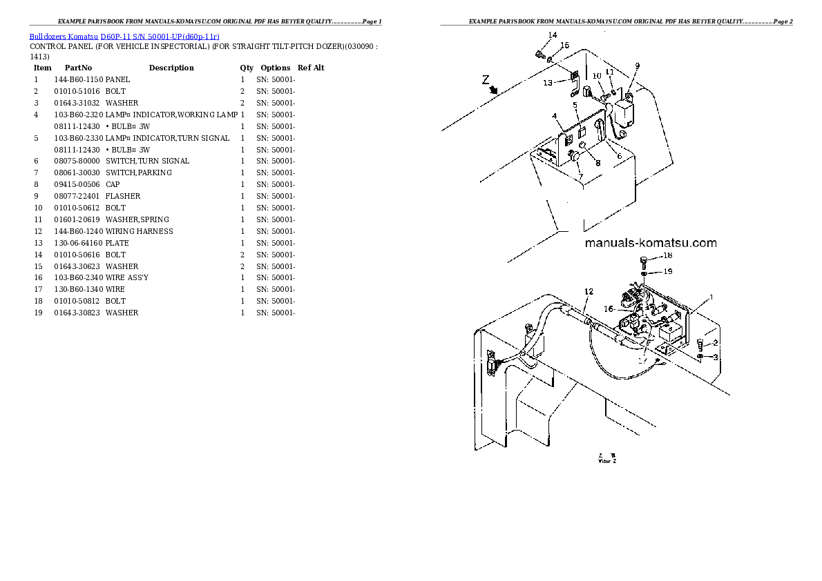 Protected: D60P-11 S/N 50001-UP Partsbook