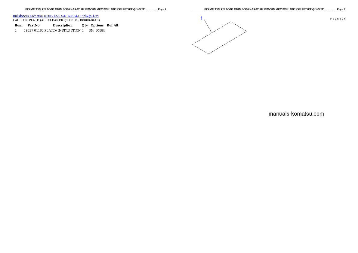 Protected: D60P-12-E S/N 60884-UP Partsbook