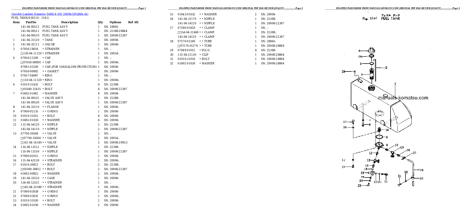 Protected: D60S-6 S/N 20006-UP Partsbook