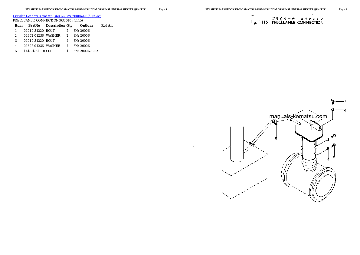 Protected: D60S-6 S/N 20006-UP Partsbook