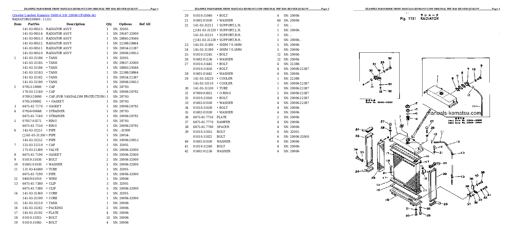 Protected: D60S-6 S/N 20006-UP Partsbook