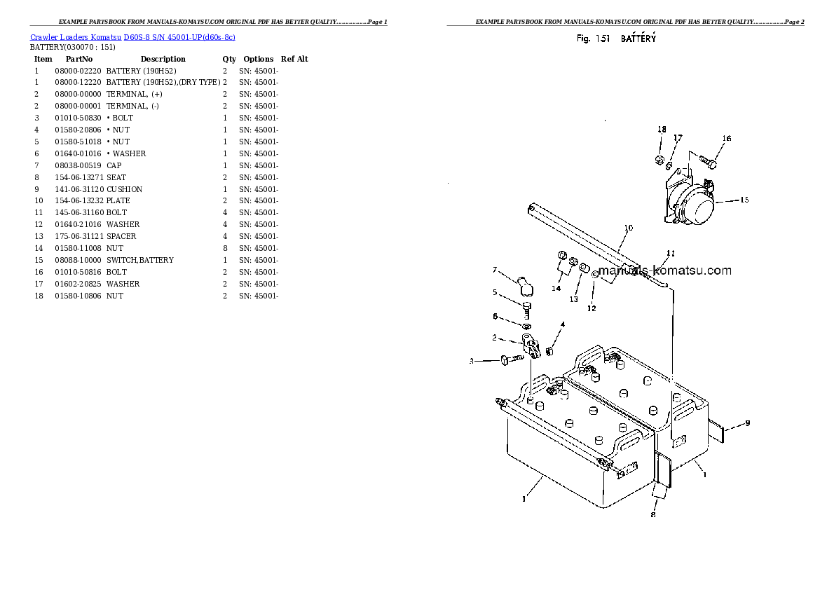 Protected: D60S-8 S/N 45001-UP Partsbook