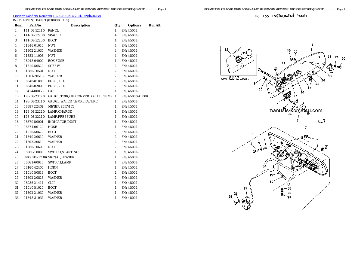 Protected: D60S-8 S/N 45001-UP Partsbook
