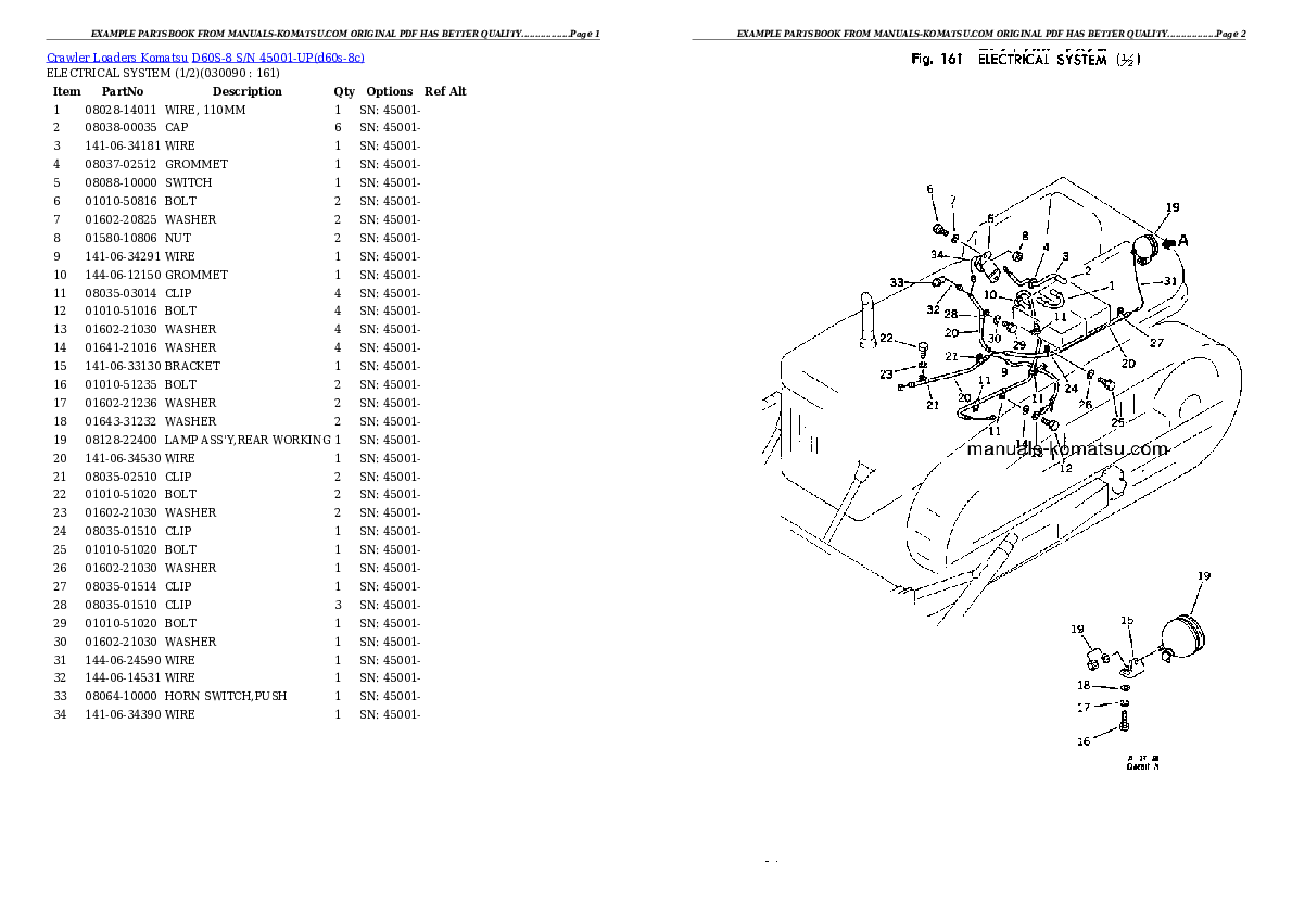 Protected: D60S-8 S/N 45001-UP Partsbook
