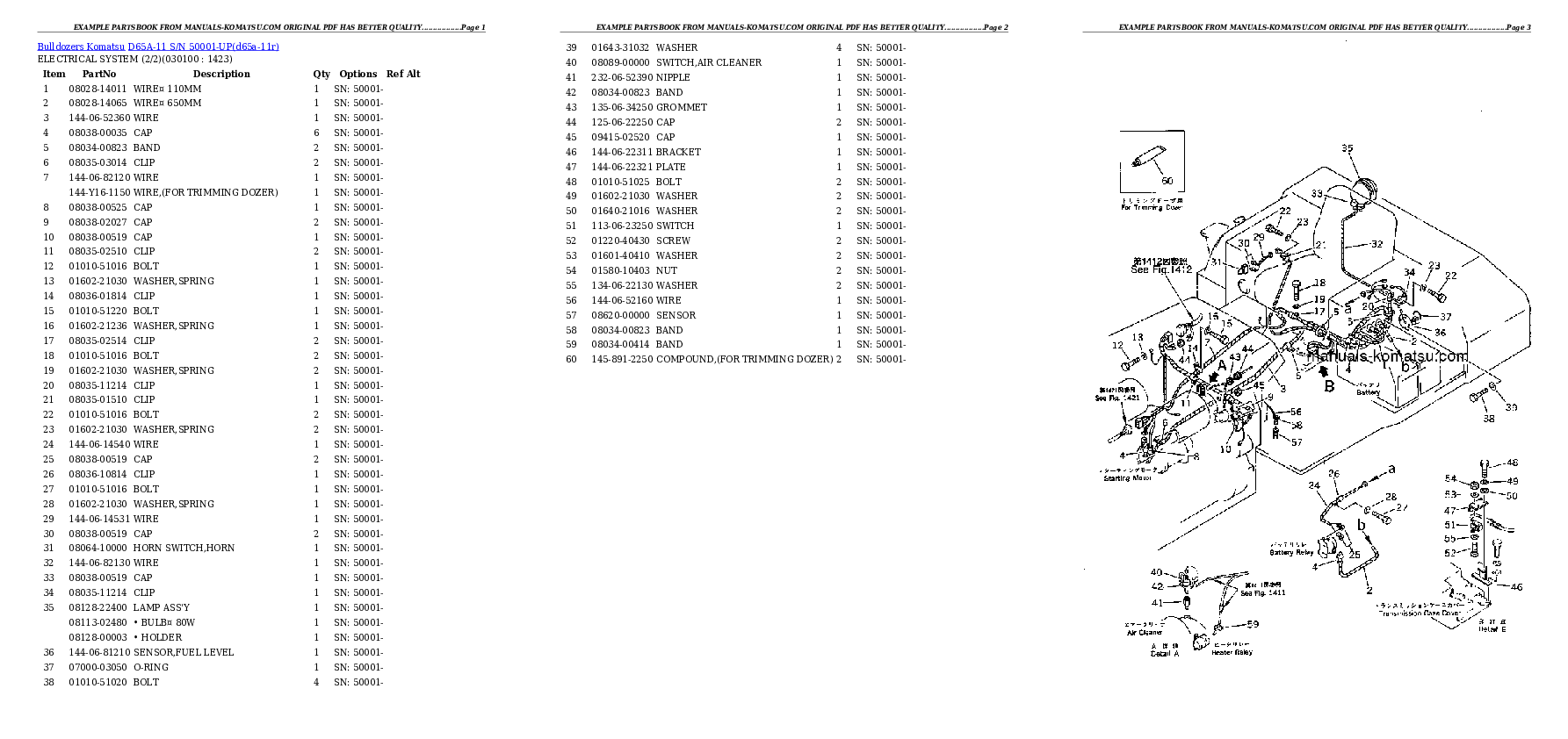 Protected: D65A-11 S/N 50001-UP Partsbook
